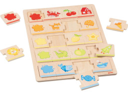 GOKI Drevené puzzle Farby 5x4 dielikov