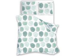 Saténové obliečky SATEEN Bodky - zelené/biele - 220x200 cm + 2x 70x80 cm