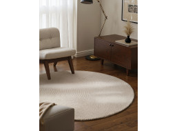 Kusový koberec Eleni kruh - prírodná biela