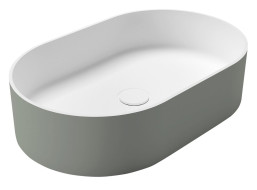 Sapho THIN umývadlo na dosku, Rockstone, 55x35cm, verde/biela mat WN205-44