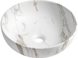 Sapho RONDANE keramické umývadlo na dosku Ø 41cm, bianco carrara AR435BC