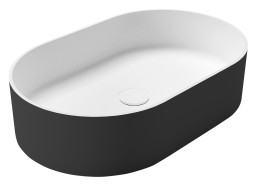 Sapho THIN umývadlo na dosku, Rockstone, 55x35cm, carina/biela mat WN205-41