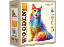 WOODEN CITY Drevené puzzle Farebná mačka 250 dielikov