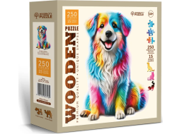 WOODEN CITY Drevené puzzle Dúhový pes 250 dielikov