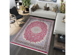 Kusový koberec VICTORIA Kayseri - červený/sivý