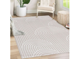 Kusový koberec ELLEN Waves - krémový/biely