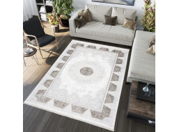 Kusový koberec SAHARA Circle - krémový/hnedý