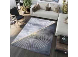 Kusový koberec TOSCANA Rays - čierny/sivý/zlatý