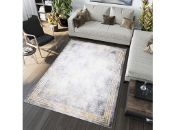 Kusový koberec TOSCANA Edge - sivý/zlatý