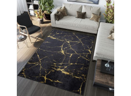 Kusový koberec TOSCANA Marble - čierny/zlatý