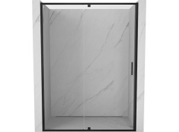 Sprchové dvere MEXEN EXO pivotové - dvojdielne - 140 cm - číre - čierne - 819-140-000-70-00