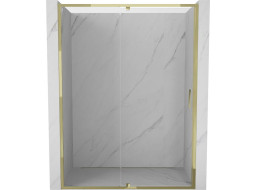 Sprchové dvere MEXEN EXO pivotové - dvojdielne - 145 cm - číre - zlaté - 819-145-000-50-00