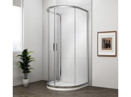 Polysan EASY polkruhová sprchová zástena 900x900mm, číre sklo EL4615
