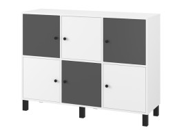 Komoda ELEGANT - biela/tmavo šedá