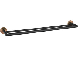 Sapho LARISSA dvojitý držiak uterákov 600mm, čierna/meď mat WS011BC