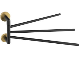 Sapho LARISSA trojitý držiak uterákov otočný 350mm, čierna / zlato mat WS022BG