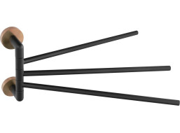 Sapho LARISSA trojitý držiak uterákov otočný 350mm, čierna/meď mat WS022BC