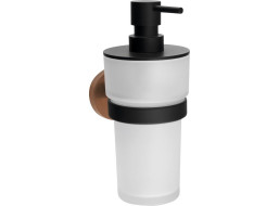 Sapho LARISSA dávkovač mydla 250ml, mliečne sklo, čierna/meď mat WS019BC