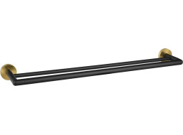 Sapho LARISSA dvojitý držiak uterákov 600mm, čierna / zlato mat WS011BG