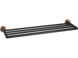 Sapho LARISSA polička na uteráky 600mm, čierna/meď mat WS028BC