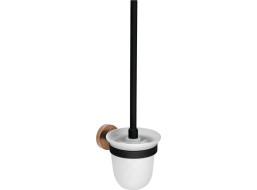 Sapho LARISSA WC kefa závesná, mliečne sklo, čierna/meď mat WS008BC