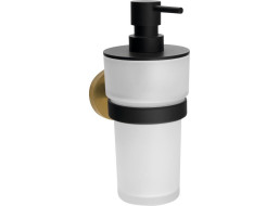 Sapho LARISSA dávkovač mydla 250ml, mliečne sklo, čierna / zlato mat WS019BG