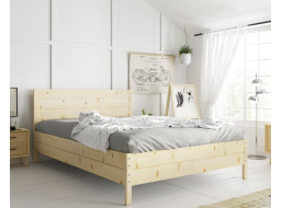 Posteľ z masívu borovice s úložným priestorom CONTINENTAL - 200x180 cm - bez povrchových úprav