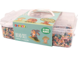 PLAYBOX Zažehľovacie korálky v plastovom kufríku Mellow pastel + doštička a predlohy 12000ks