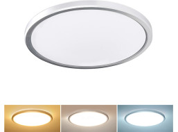 Solight LED osvetlenie Acate s ochranou proti vlhkosti, IP54, 24W, 2160lm, 3CCT, 30cm, strieborná