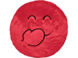 Dekoračný okrúhly vankúš SUPER SMILE 45 cm - tmavo ružový