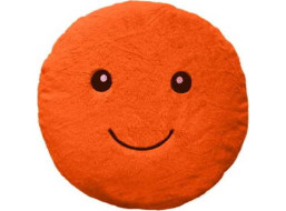 Dekoračný okrúhly vankúš SUPER SMILE 45 cm - oranžový