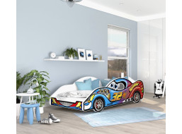 Detská posteľ auto DYLAN 180x90 cm - modrá (4)