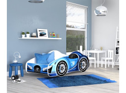 Detská posteľ auto JAMIE 140x70 cm - modrá (16)