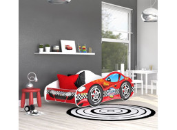 Detská posteľ auto JUSTIN 140x70 cm - červená (3)