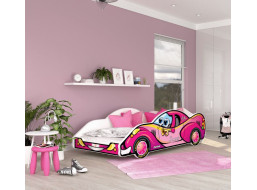 Detská posteľ auto Olli 180x90 cm - ružová (6)