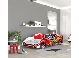 Detská posteľ auto STUART 180x90 cm - červená (1)