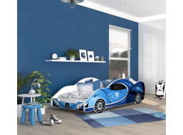 Detská posteľ auto STUART 180x90 cm - modrá (15)