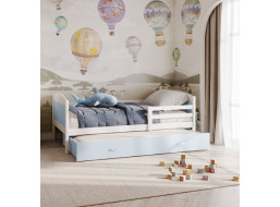 Detská posteľ s prístelkou MATTEO 2 - 200x90 cm - modro-biela