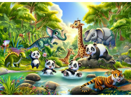 ART PUZZLE Puzzle Pandí kúpanie 50 dielikov