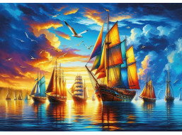 ART PUZZLE Puzzle Prístav farebných plachetníc 500 dielikov