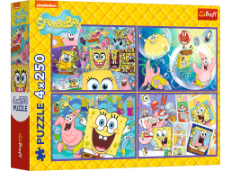 TREFL Puzzle Šialený svet Spongeboba 4x250 dielikov