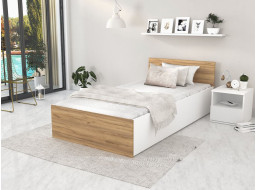 Posteľ PANAMA 200x90 cm - biela/dub craft