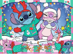 RAVENSBURGER Puzzle Disney: Stitch na Vianoce XXL 100 dielikov