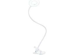 Solight LED stmievateľná stolná lampička s klipom biela, 300lm, nastaviteľná teplota svetla, USB