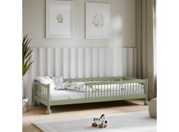 Detská Montessori posteľ z masívu borovice STEVE - 180x80 cm - OLIVOVO ZELENÁ