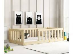 Detská Montessori posteľ z masívu borovice BELLA 160x80 cm - bez povrchových úprav