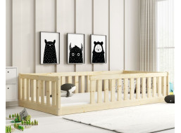 Detská Montessori posteľ z masívu borovice BELLA 190x90 cm - bez povrchových úprav