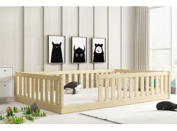 Detská Montessori posteľ z masívu borovice BELLA 200x120 cm - bez povrchových úprav