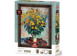 ART PUZZLE Puzzle s rámom a lepidlom 3v1 Kvety jeruzalemského artičoka 1000 dielikov