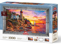 ART PUZZLE Puzzle s rámom a lepidlom 3v1 Nádherný západ slnka 1000 dielikov